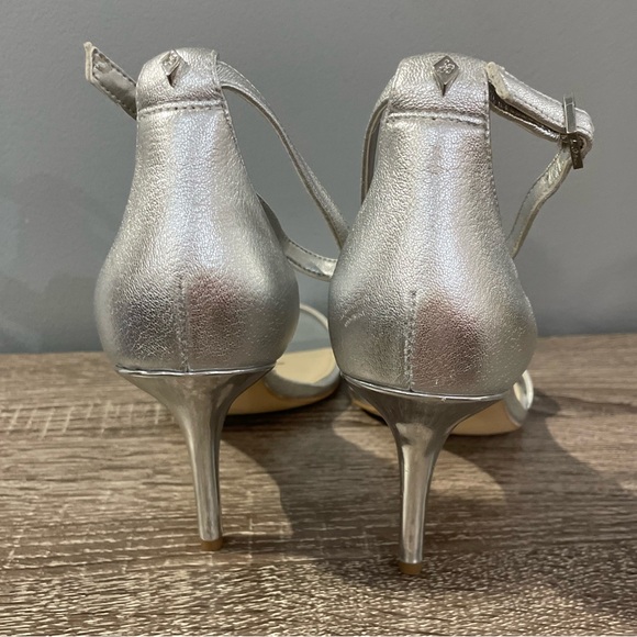 Sam Edelman Patti Ankle Strap Heel Sandal Leather silver Women’s Size 9 - Picture 3 of 6